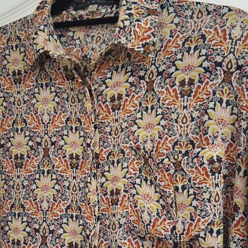 Rose & Olive Patterned Button Down Collared Shirt - image 2